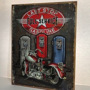 Last stop full service gasoline metal Wall art